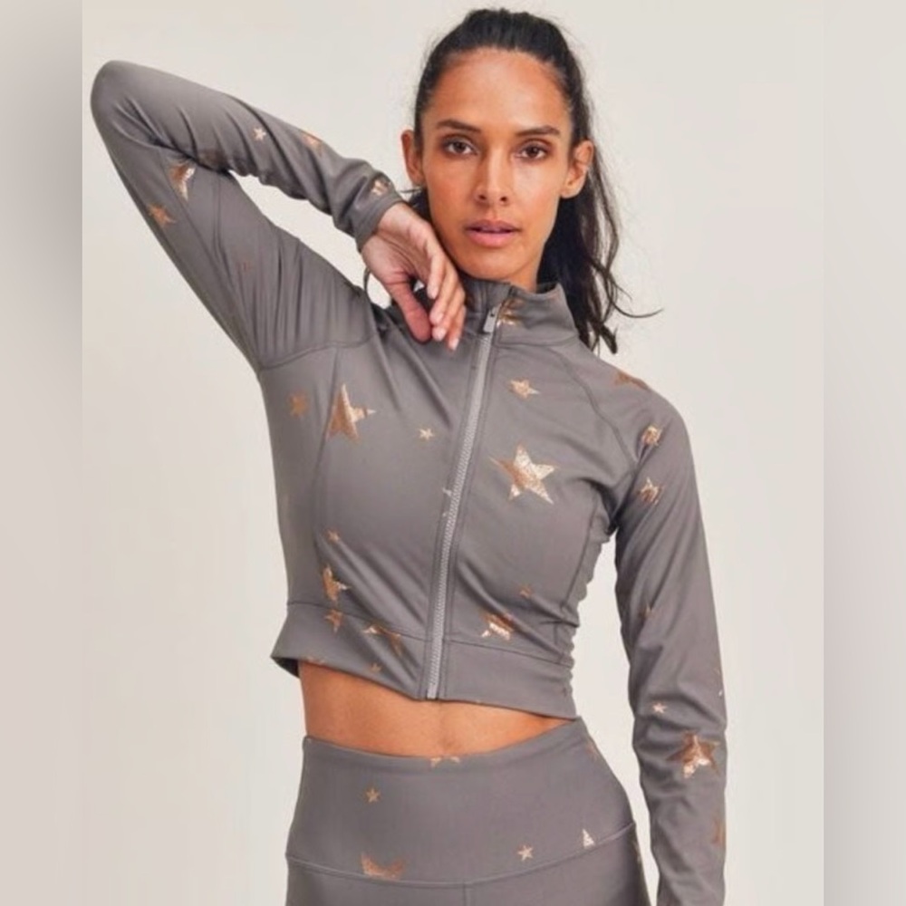 Mono B Foil Star athletic jacket size S